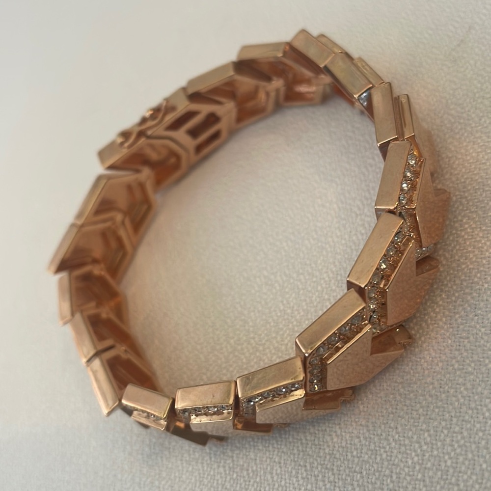 Rose gold and faux diamond, chevron design bracelet. Excellent condition!